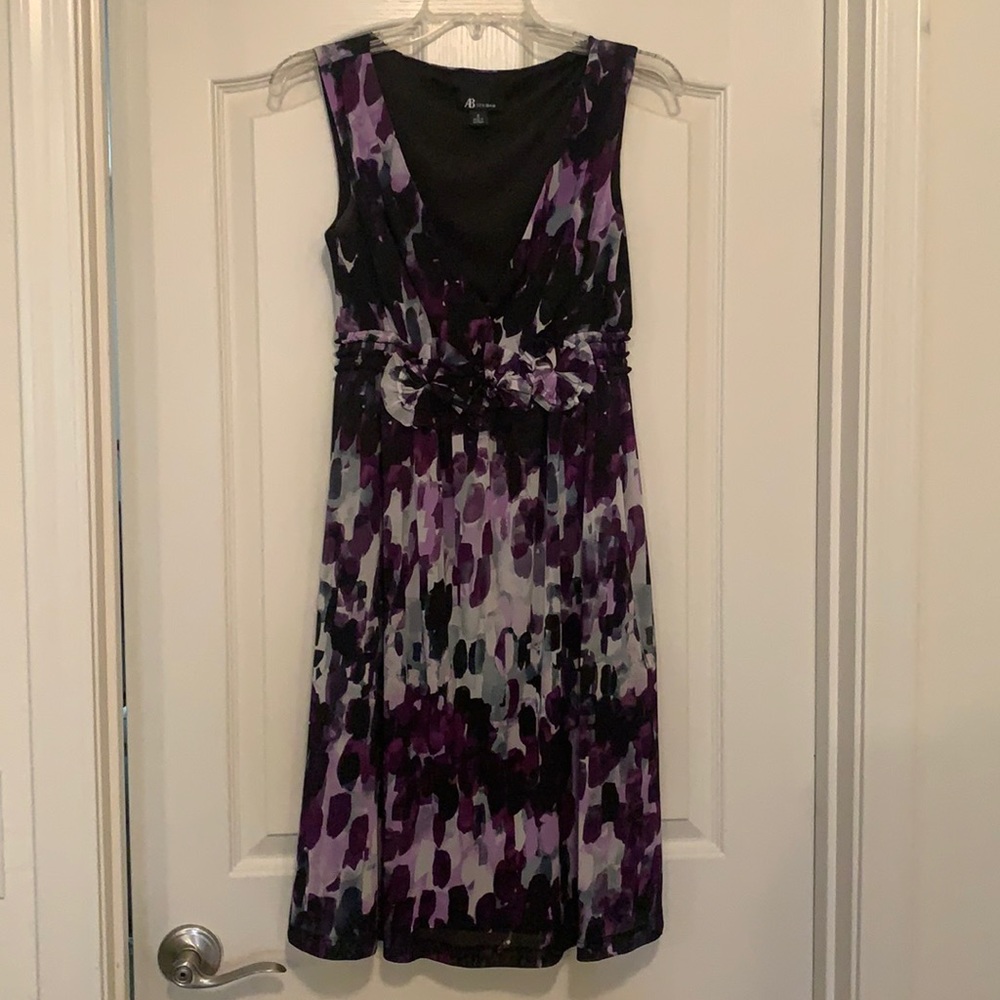 AB Studio elastic waist faux wrap dress
